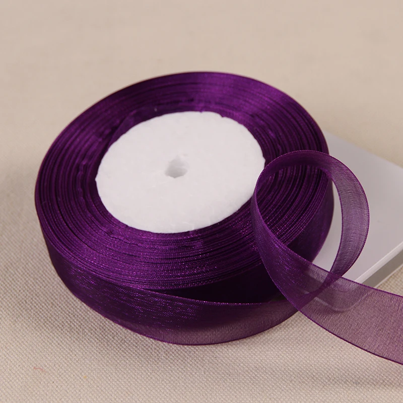 12mm 15mm 20mm 25mm 40mm 50mm Organza Ribbons DIY Crafts Fabric Christmas Wedding Birthday Party Decor