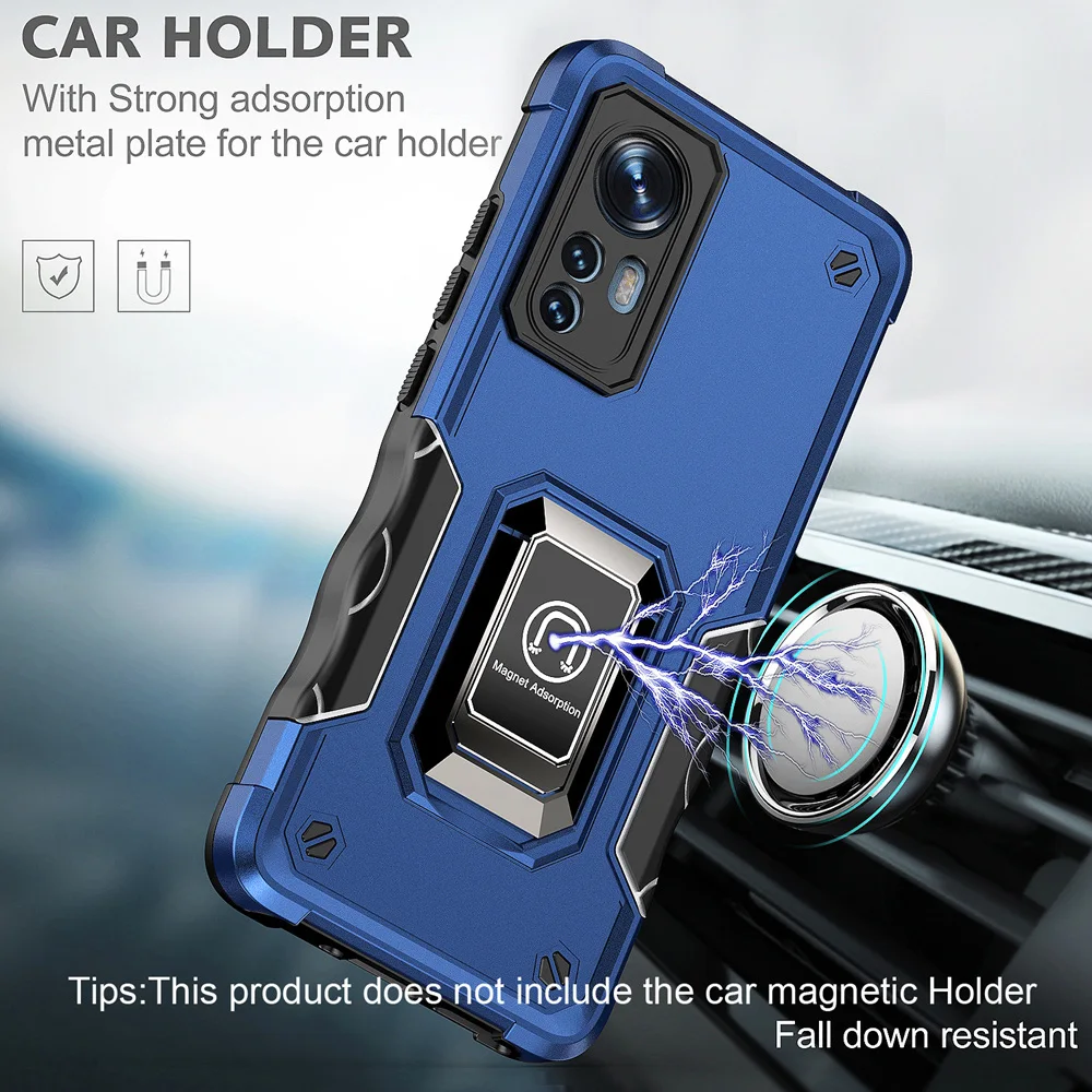 KEYSION Shockproof Armor Hülle für Xiaomi 12 12X 12 Pro, Silikon+PC-Ring, Standfunktion, Handyhülle für Xiaomi Mi 12S Pro_voghion.com