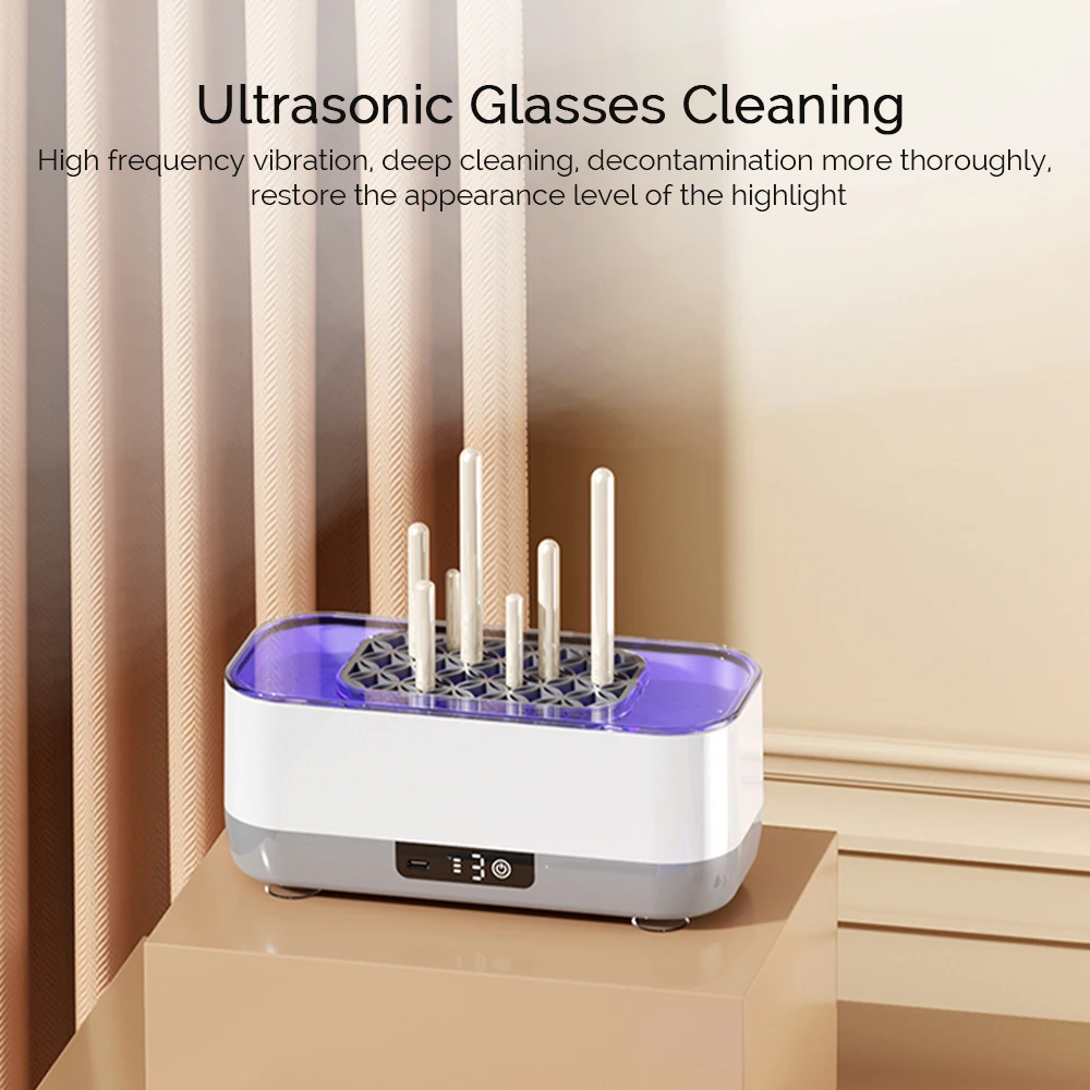 Portable Ultrasonic Cleaner Ultrasound Glasses Washing Machine Lens Washer Makeup Brush Ring Jewelry UV Sterilization Cleaning