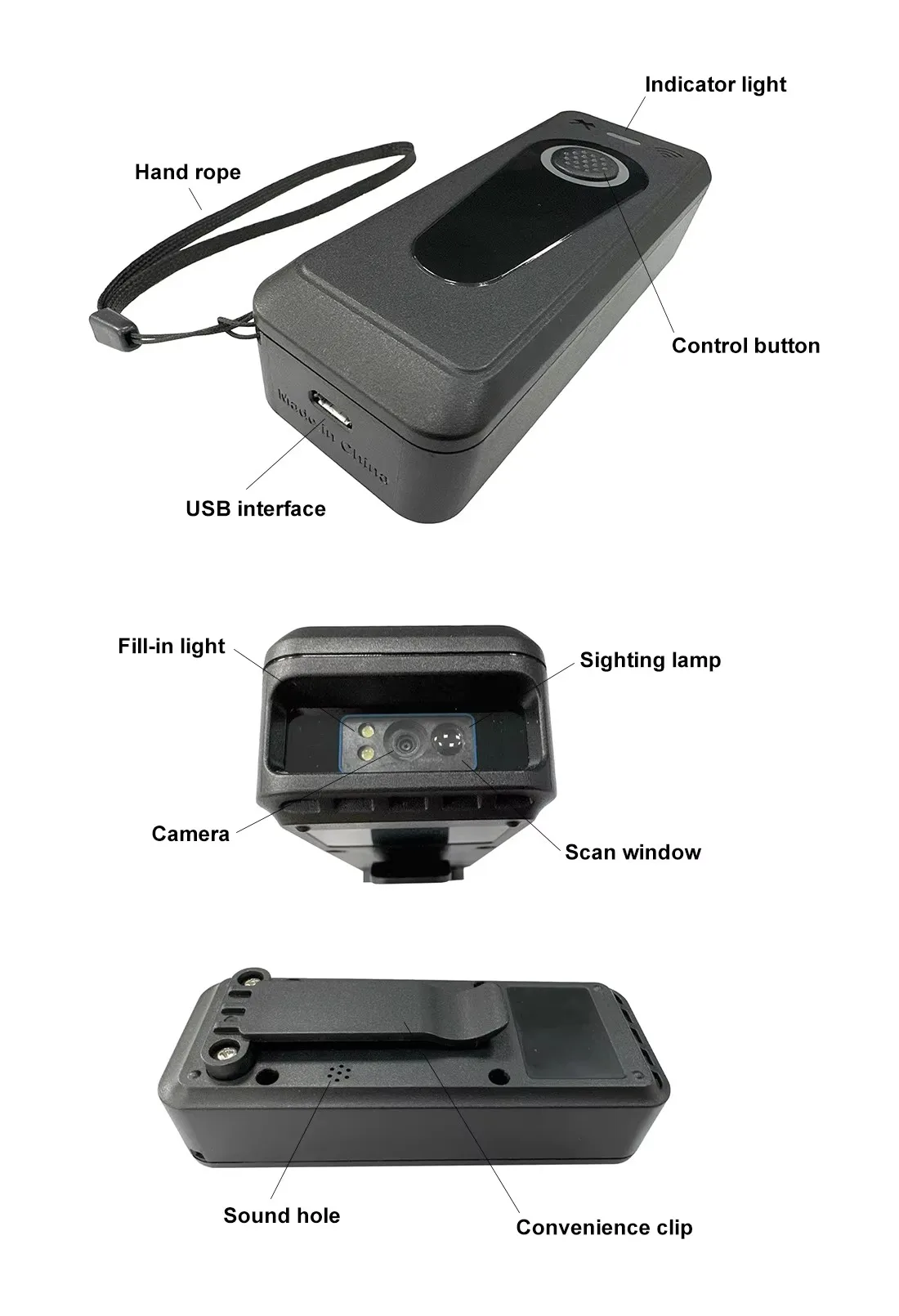 Wireless Barcode Scanner 1D 2D CMOS USB Bluetooth Mini Pocket QR Code Reader for iOS Android Windows Mobile Payment