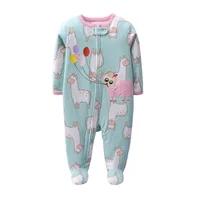 Newborn Infant Baby Girl Rompers 2024 Winter Autumn Warm Micro Fleece Animal Sleepsuit Animal Overall Babe Jumpsuits 0-12 Months 2