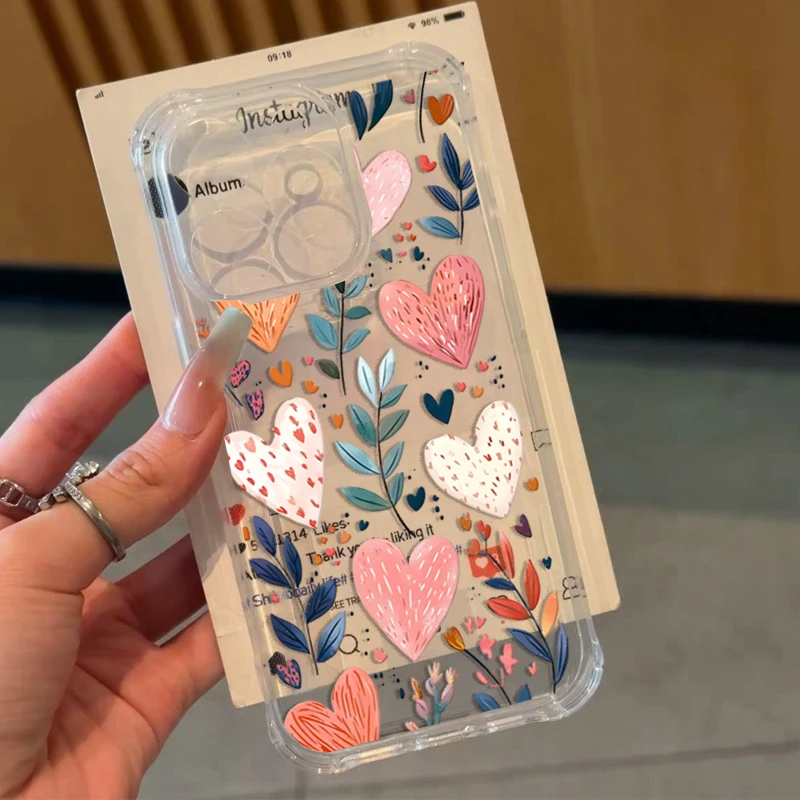 Violet Floral Transparent Phone Case