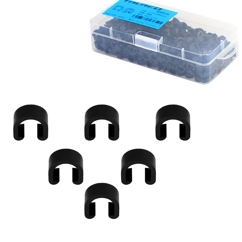 500 Pcs/Set Bike C Buckle Plastic Bicycle C Shaped Clips Housing