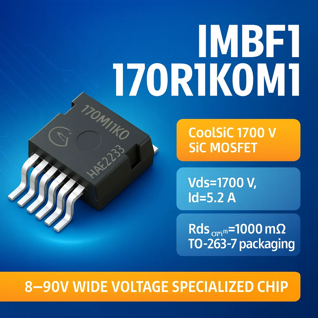, 인피니온 (CoolSiC), IMBF170R1K0M1 / [TO-263-7 (D2PAK-7)], SiC 트렌치 MOSFET, 1700V VDS 등급, 저 Qg /