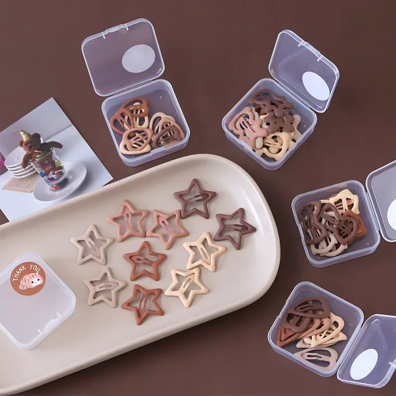 Hair Clips Frosted Simplicity Hairpins for Girls Star Oval Triangle Square Snap Hair Clips 10 Pcs