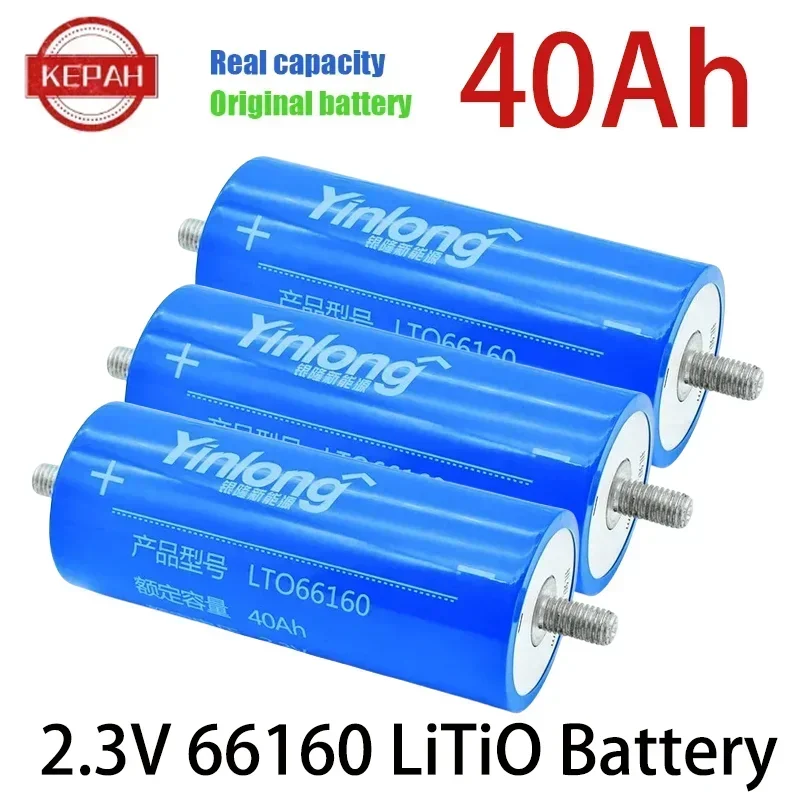 

66160 2.3V 40Ah 100% Original Real Capacity Yinlong Lithium Titanate LTO Battery Cell for Car Audio Solar Energy Syste