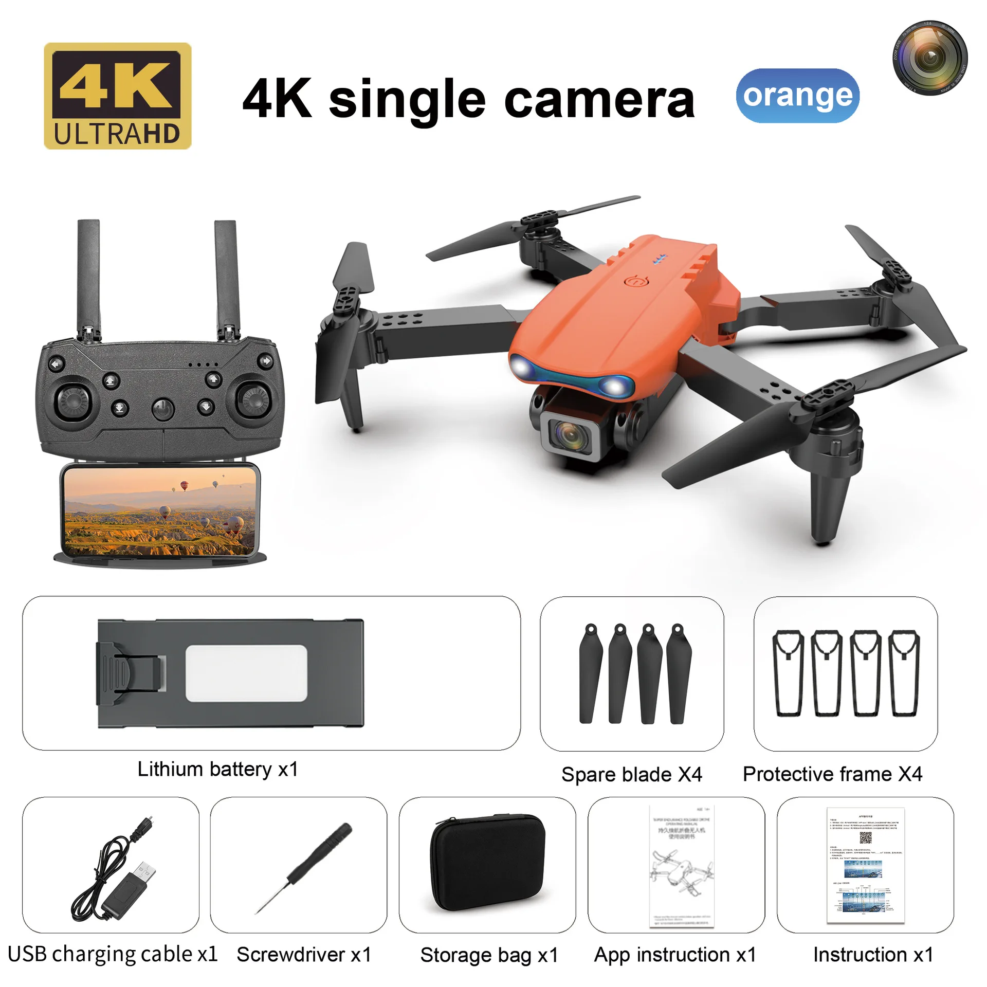 Dron E99 PRO K3 Wifi FPV 4k Dual Camara - Gris