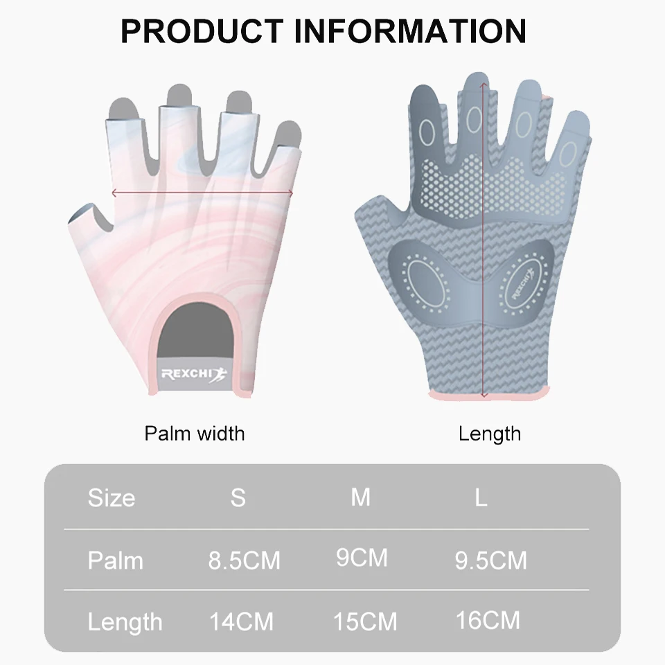 NOFOXO 1Pair Half-Finger Cycling Sports Gloves Women Breathable Anti-Slip Shock Absorbent Yoga Fitness Exercise Wear Resistant 2