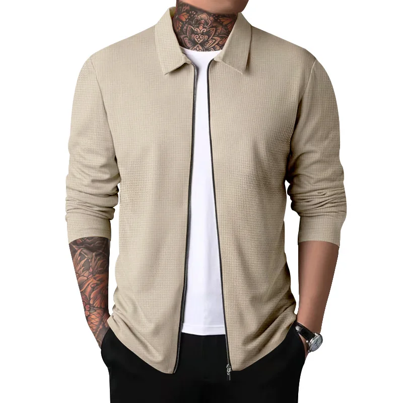 

2023 New Mens Jacket Casual Zipper Stand Collar Outerwear Baseball Jackets Men Solid Color Coat Lightweight Spring Autumn Jacket