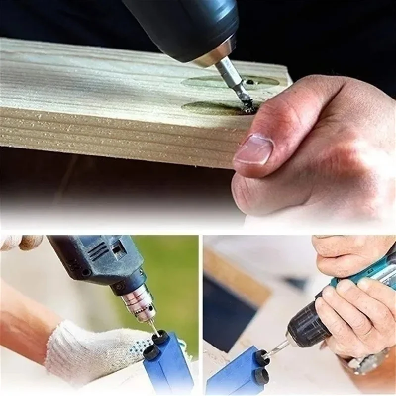 7/14/15 Pcs Pocket Hole Jig Woodworking Hole Jig Set Angle Drilling Locator 15 Degree Pocket Hole Saw for 6/8/10mm Woodworking