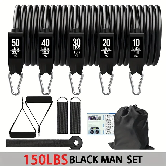 Resistance Bands Set, Exercise Bands With Door Anchor, Handles, Carry Bag, Legs Ankle Straps For Resistance Training