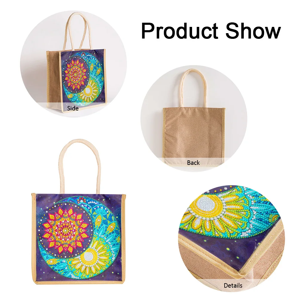 5D Diamond Painting Handbag DIY Eco-friendly Linen Shopping Storage Bag Reusable Foldable Organizer Tote Craft Kit Girl Gifts diamond painting diamond art painting kit diamond painting set