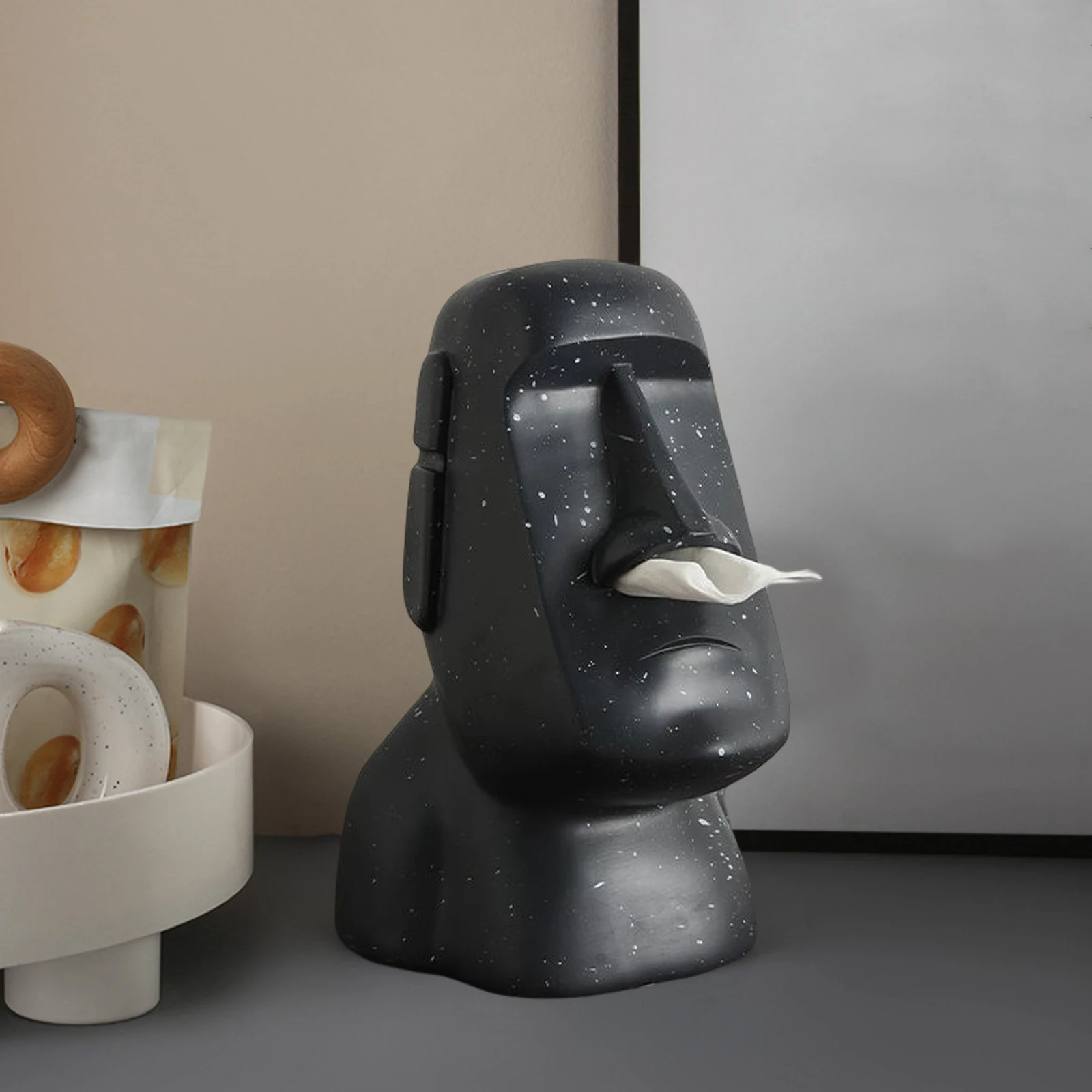 Tissue Box Holder 3D Stone Statue Paper Box Creative Multifunctional Napkin Tissue Dispenser Organizer Table Decoration 4