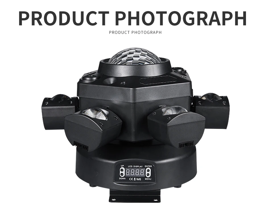 RGBW Kaleidoscope Six-Arm Mini Magic Ball Laser Light 120W 6 Head DMX Moving Hea
