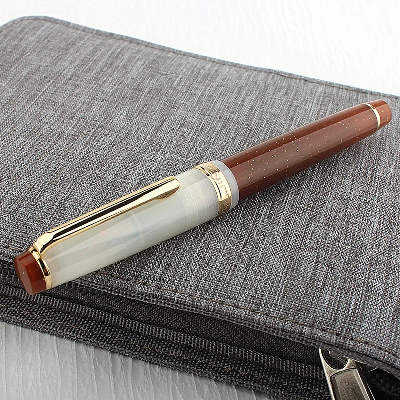 New Jinhao 82 Series Fountain Pen Acrylic F Nib School Office Supplies Business Writing Ink Pens Gold Clip Transparent Series