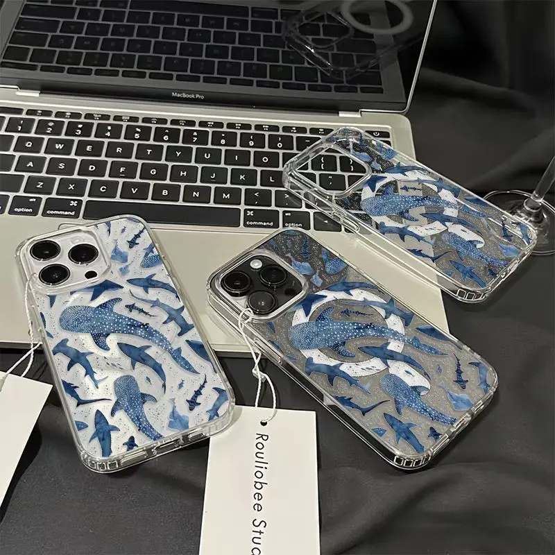 Stunning Underwater Shark and Blue Whale Phone Case Cover