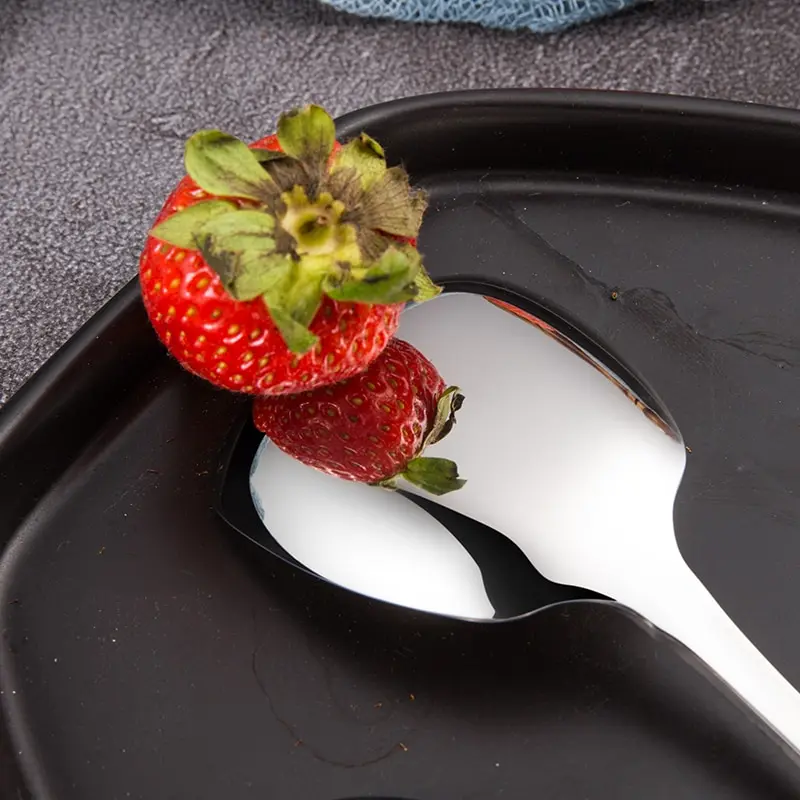 5pcs 304 Stainless Steel Spoon Soup Coffee Dessert Kitchen Utensils