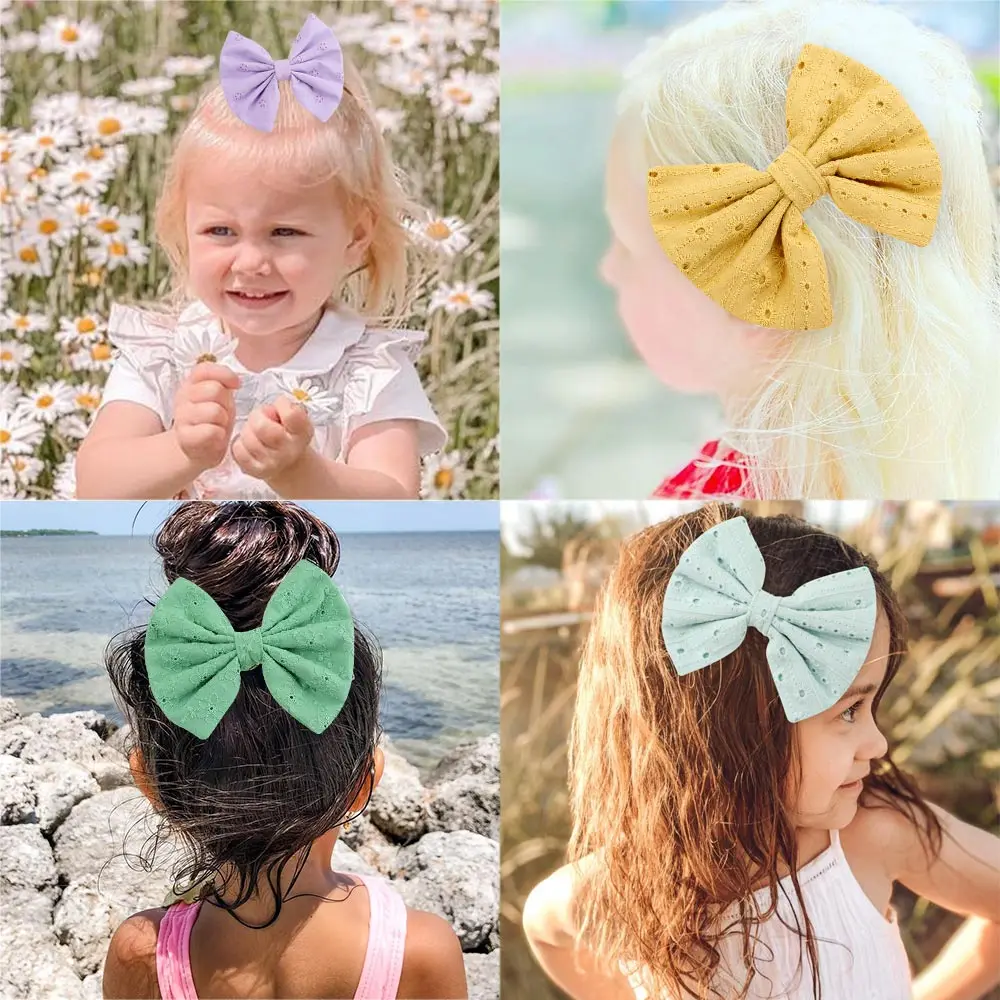 

3Pcs/set Solid Hair Clip for Baby Girl Linen Bow Hair Clips Girls Princess Fishtail Hairpin Baby Hair Accessories Kids Headwear