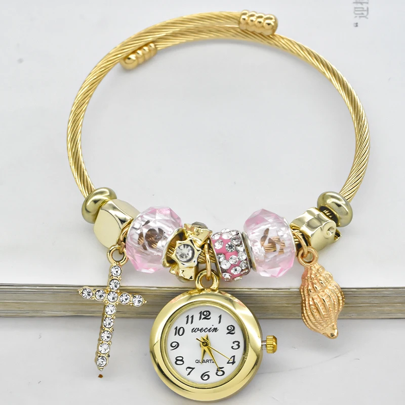Fashion Women's Bracelet Watch Love Casual Elegance With Stylish Embellishments Of Refined Round Quartz Watch 5