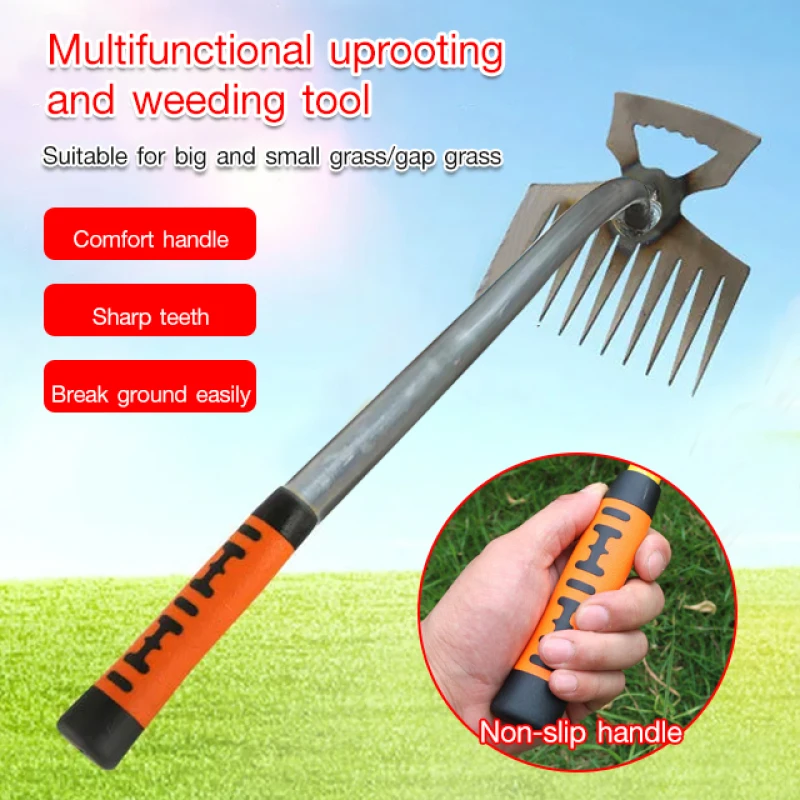 Uprooting and weeding tool Versatile Weed Remover Rake and Hoe