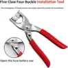 Five Claw Buckle Clamp Set, Baby's Clothes and Shoes Invisible Color Metal Buckle, Shoe Bag Belt Hole Snap Button Plier Tool 2