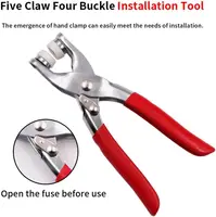 Five Claw Buckle Clamp Set, Baby's Clothes and Shoes Invisible Color Metal Buckle, Shoe Bag Belt Hole Snap Button Plier Tool 2