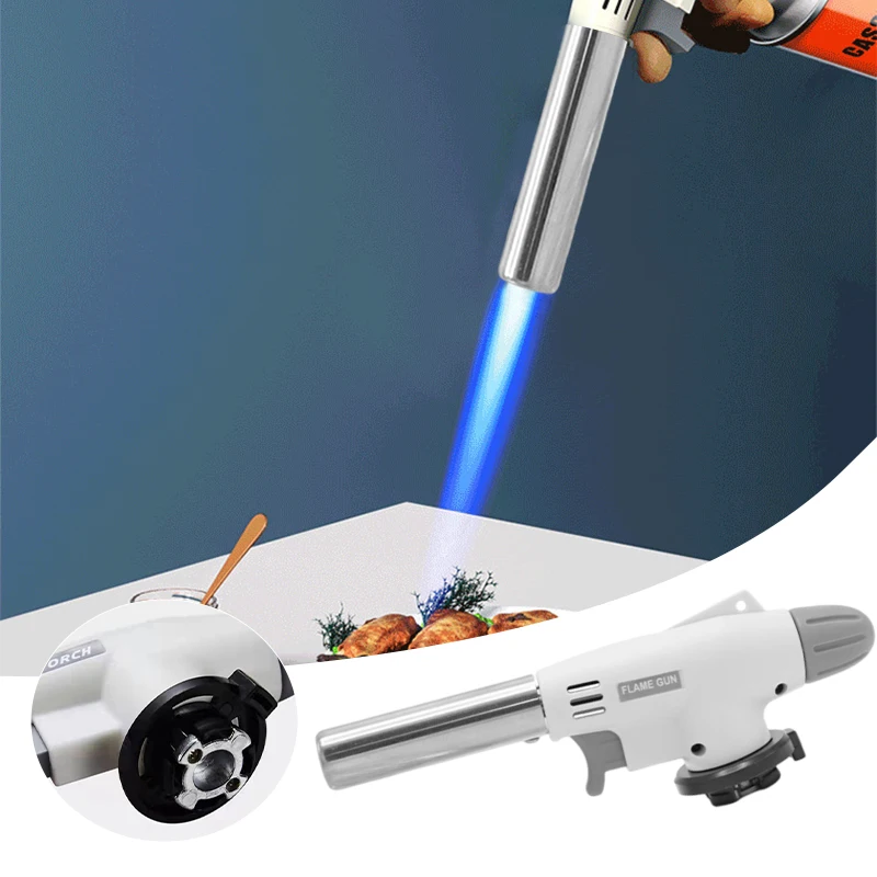 Outdoor Camping Flame Gun Torch BBQ Cooking Supplies Portable Gas Burner Welding-Burner Gun Head Cooking Welding Kitchen Tools 6