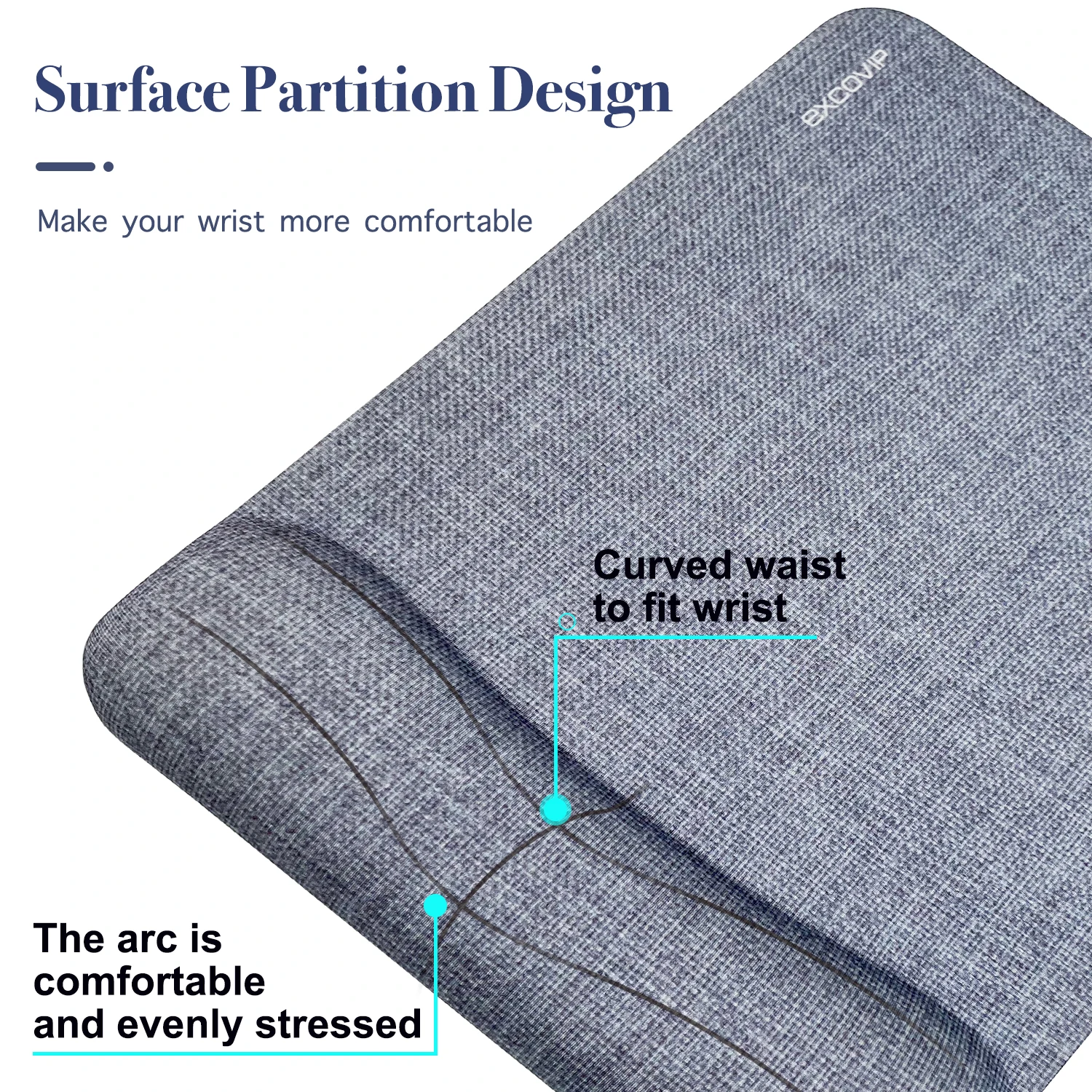 EXCO Ergonomic Mouse Pad with Silicone Wrist Support Rest Comfortable Computer Mousepad Non-Slip PU Base for Home Office Laptop mouse pad