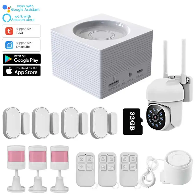 G95WIFIGSMTuyaAPPAlarmSystemWorksWithAlexaHomeWireless