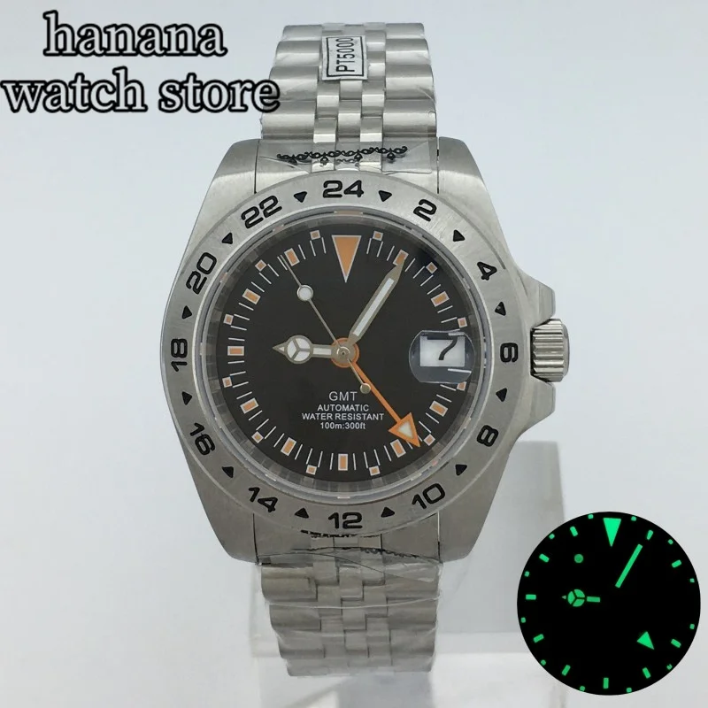 

BLIGER 40mm GMT NH34 DG3804 Movement Automatic mechanical Men's watch Sapphire Glass 3 o 'clock Date Jubilee Oyster Bracelet