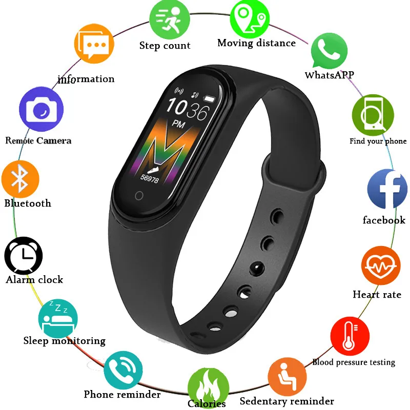 M4 M5 Smart Watch Uomo Donna Relógio Smartwatch Fitness Tracker Orologi Impermeabili Monitor Della Frequenza Cardiaca Della Pressione Sanguigna Orolog