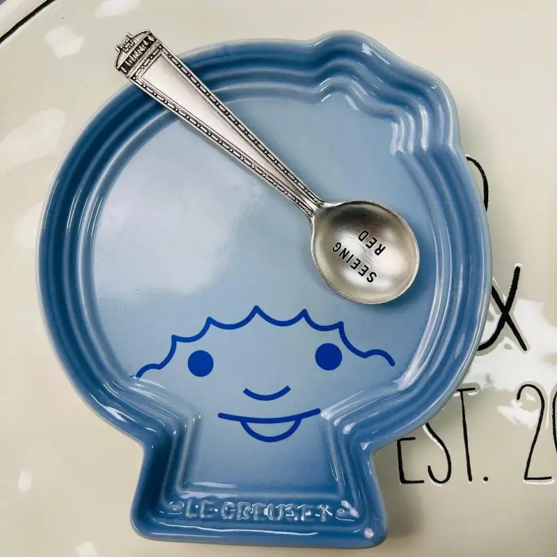 French Gemini Boys Girls Small Plate Seasoning Children's Dining Rice Plates Tableware Small Dish Ceramic Bread Sushi Plate ceramic dessert plates