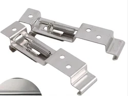 Set of 2 Spring - Loaded Stainless Steel License Plate Brackets with Clips (2PCS)
