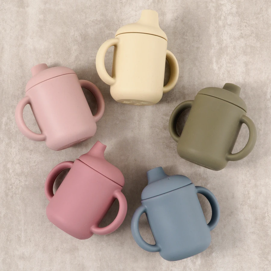 용 실리콘 컵, 수유 배우기, 휴대용 시피 물병, 순색 식기, 부드러운 바닥 컵,..