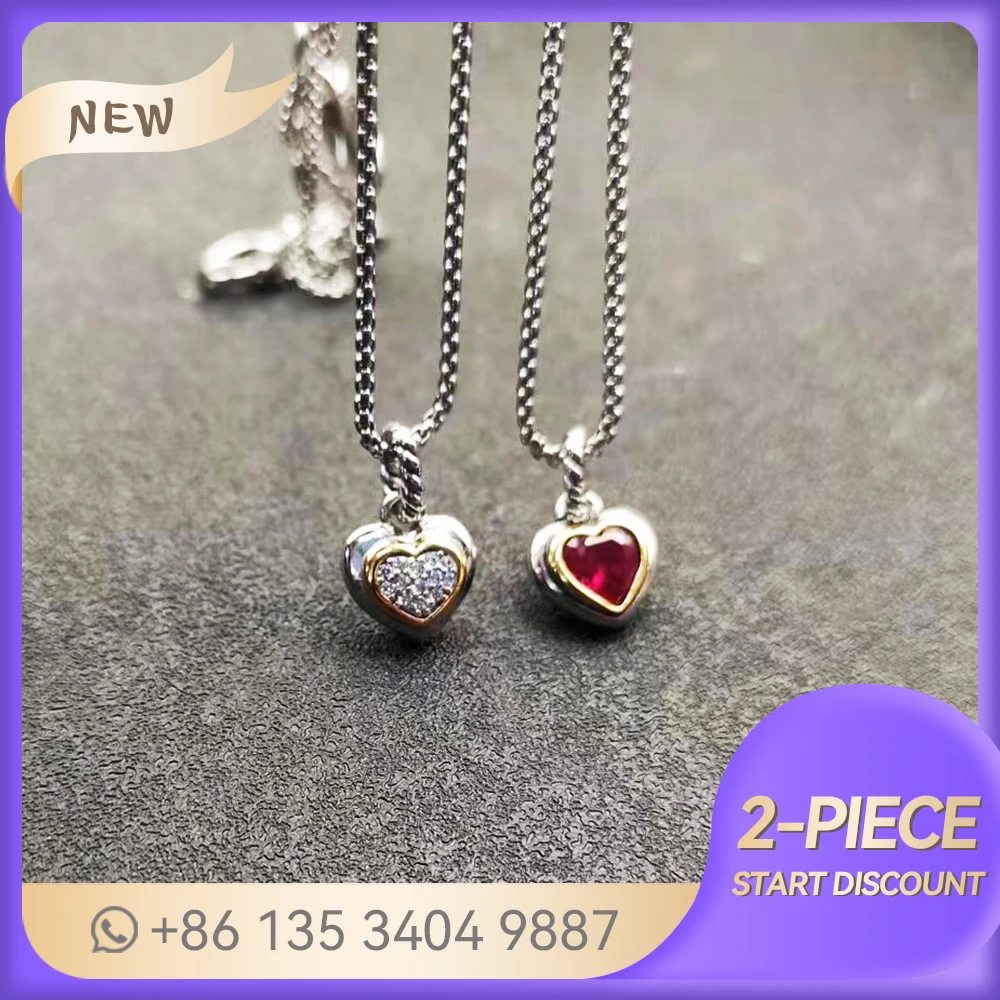 DY fashion hot selling is S925 silver minimalist European and American Heart Pendant necklace for men and women's holiday gifts