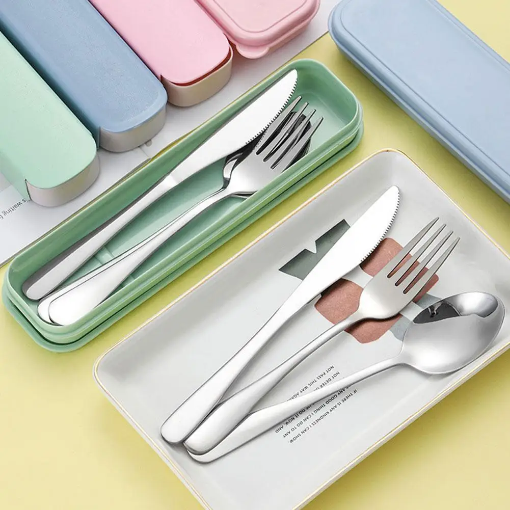 3Pcs Portable Dinnerware Cutlery Set Knifes Fork Spoon Cutlery Set