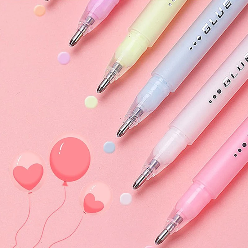 

1 Pcs Solid Glue Stick Pen Shape Candy Color Quick-drying High Viscosity Creative Students Stationery Dot Liner Contact Adhesive