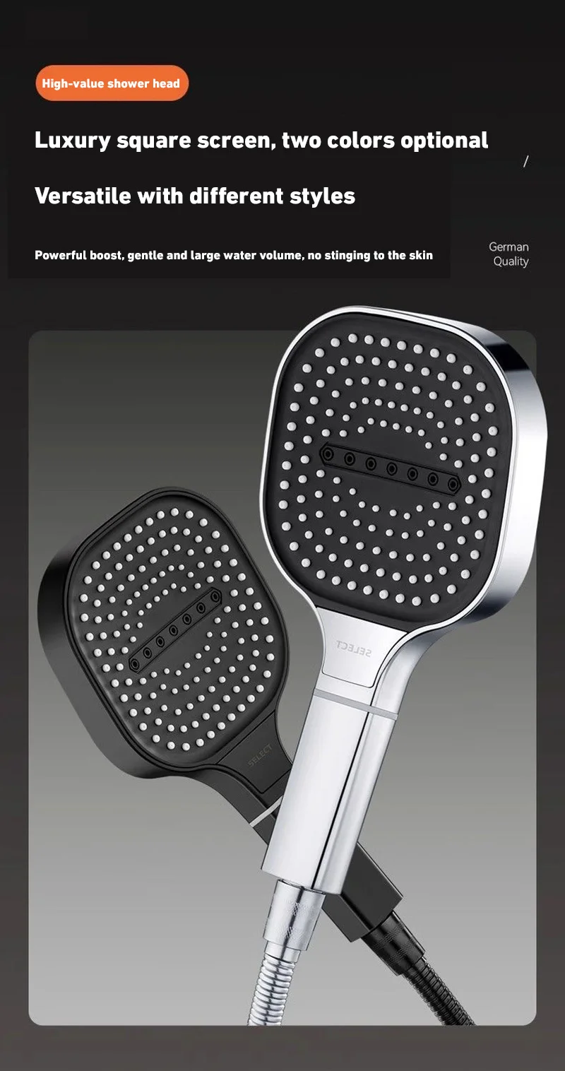 Description Picture 4 of item13cm Large Panel Nozzle 3 Modes Shower Shower Head High Pressure Water Massage Shower Head With Filter Element bathroom Sets