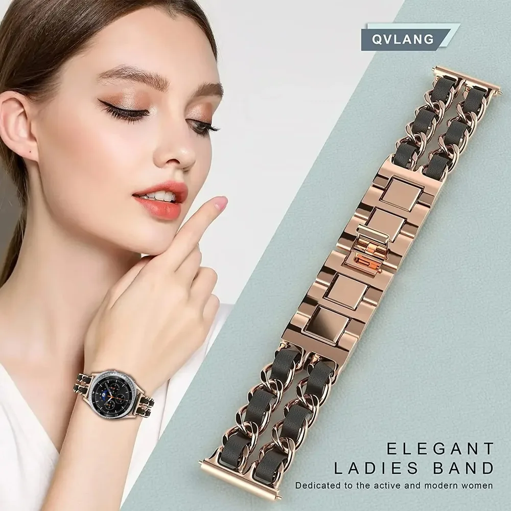 Stylish Metal & Leather Strap Fashion Wristband