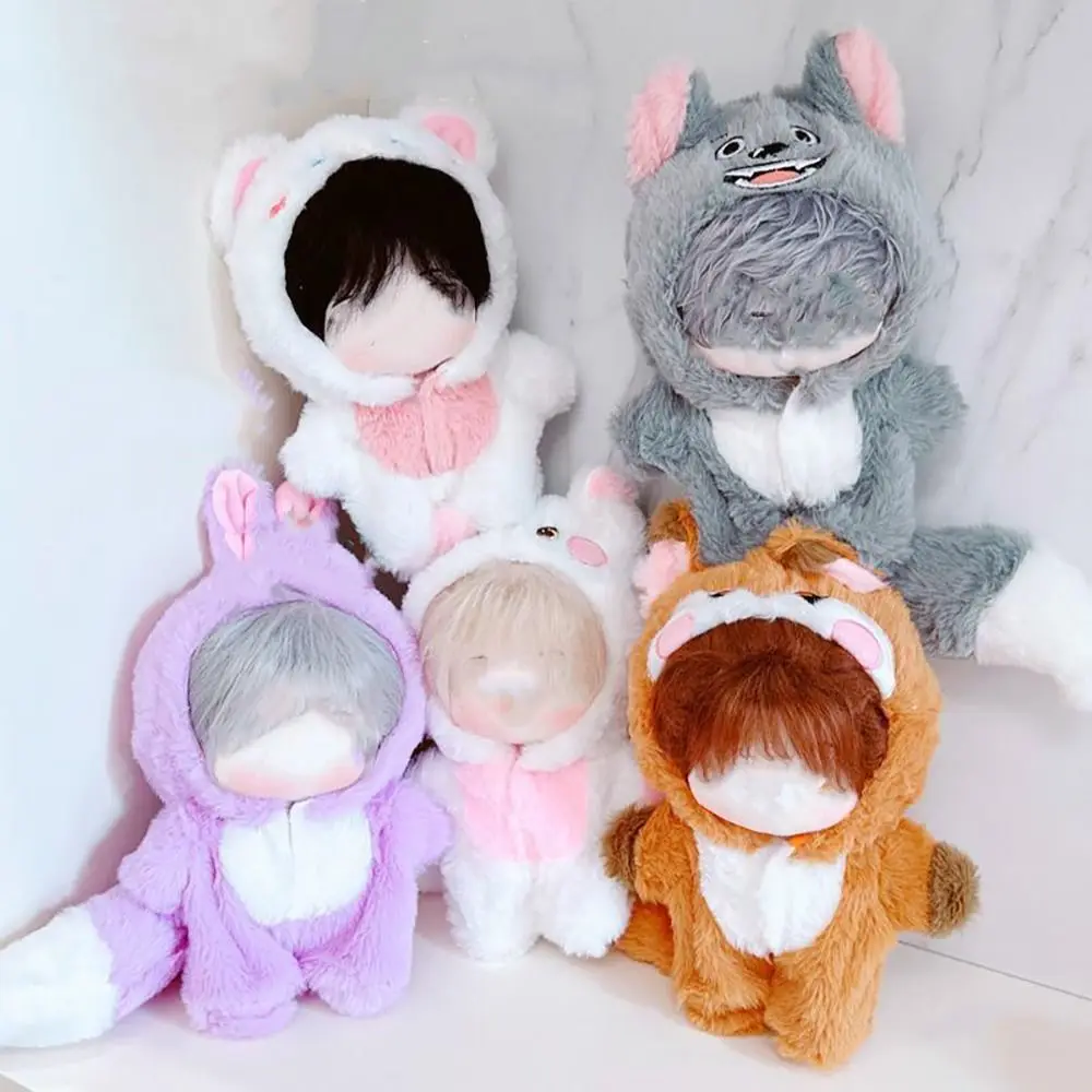 Plush Doll Jumpsuits With Tail Cartoon Animal Outfit