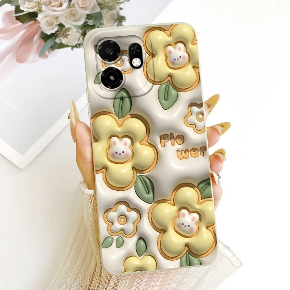 Luxury Floral Phone Case - Fashionable Silicone Cover with Cute Painted Design