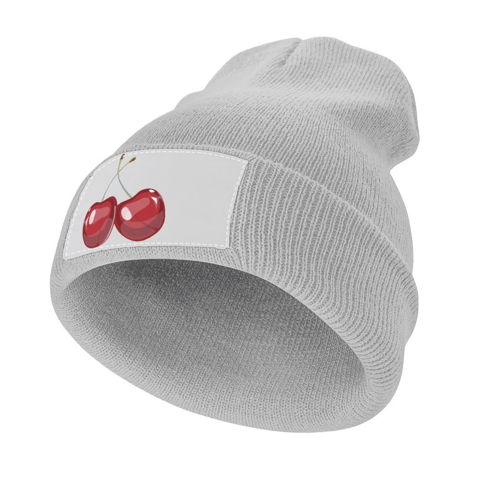 

Red Cherry Fruit Realistic Cartoon Knitted Cap Rugby hiking hat Hats Woman Men's