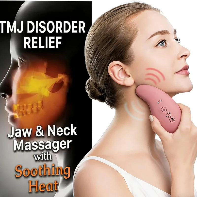 Relief Jaw Breast Massager Lactation Massager ,10 Vibration Modes,EasesJaw&Neck Pain,Stiffness,Tension,Headaches,Migraine Relief