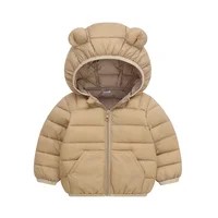 New Winter Down Warm Jackets Autumn Fashion Baby Clothes Kids Thin Hooded Cotton Coats Girls Boys Cute Solid Outerwear 2-6 Years 3