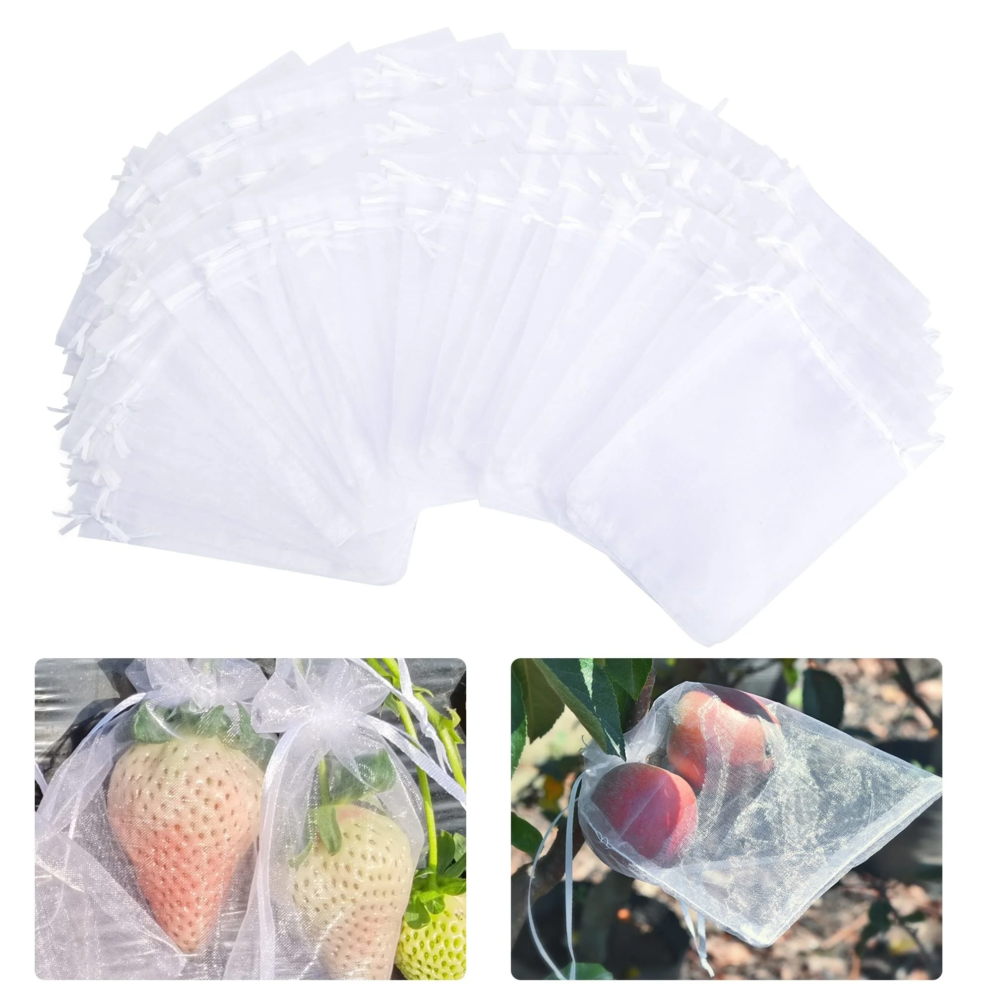 Lot De 100 Sacs De Protection Des Fruits, Sacs En Filet Pour Arbres