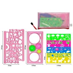 Children's Creative Spirograph Stencil Drawing Set (Pink)