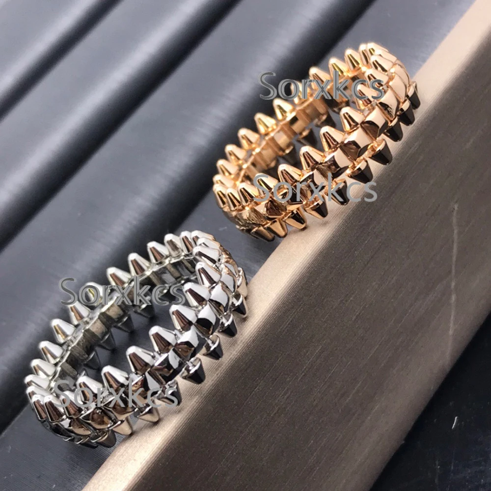 

2023 New Luxury Jewelry Brand 925 Sterling Silver Ring For Women Narrow Edition Version Rivet Fashion Ring For Man Couple Rings