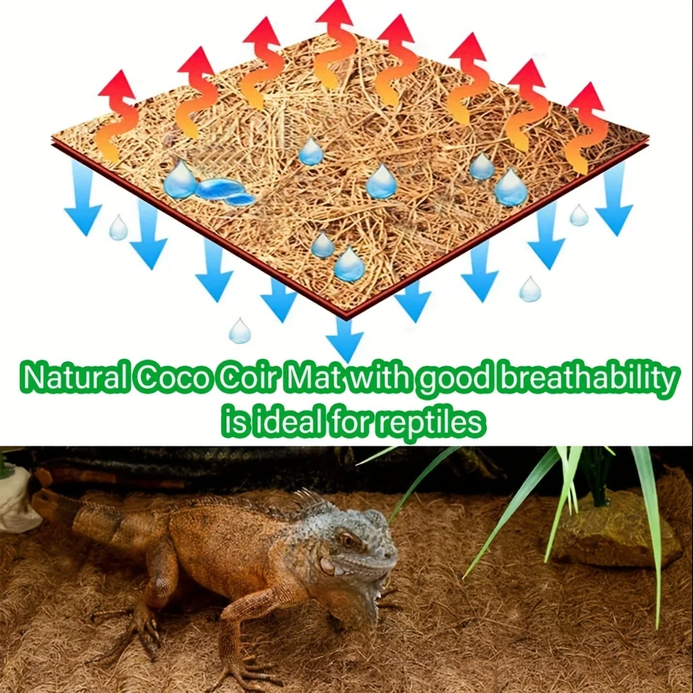 1roll Natural Coconut Fiber Mat, Coconut Fiber Pad, Husk Liners Mat For Planters, DIY Moss Pole, Gardening Pots, Reptile