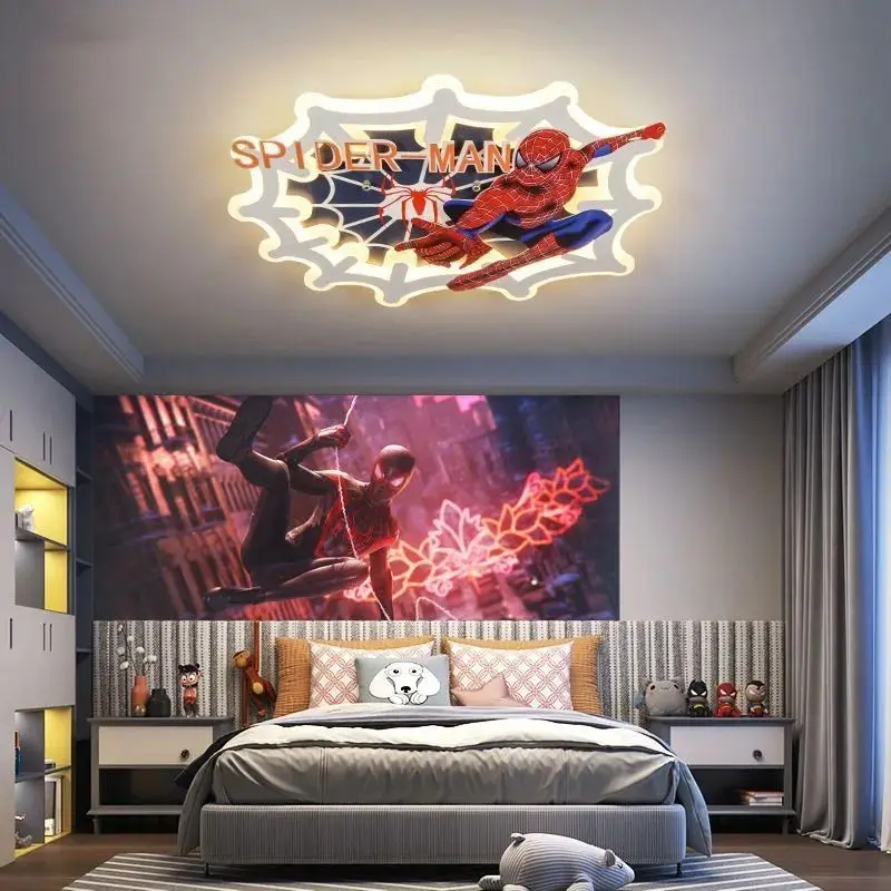 

Marvel Spiderman children's boy Nordic modern personality creative cartoon bedroom eye protection flower-shaped ceiling lamp