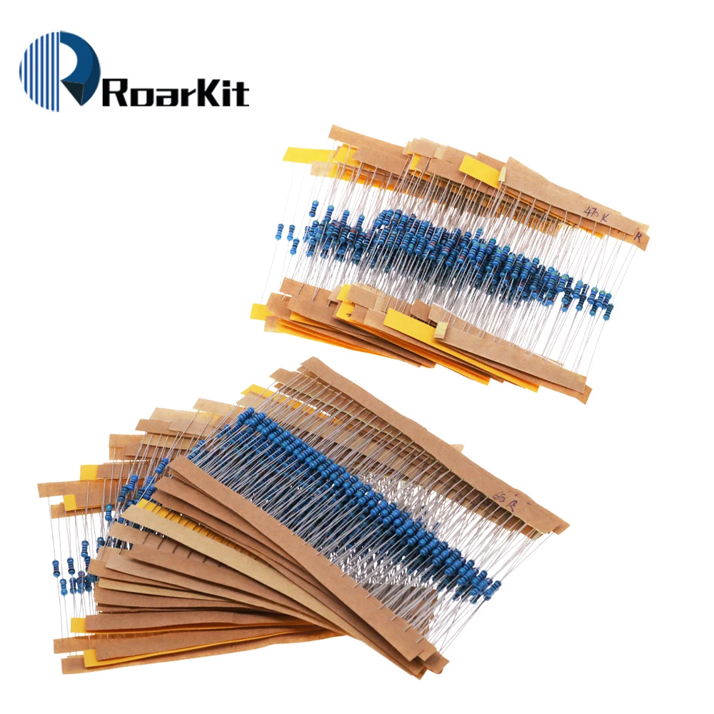 600pcs/set 30 Kinds 1/4W Resistance 1% Metal Film Resistor Pack Assorted Kit 1K 10K 100K 220ohm 1M Resistors 300pcs/set metal film resistor metal film resistors